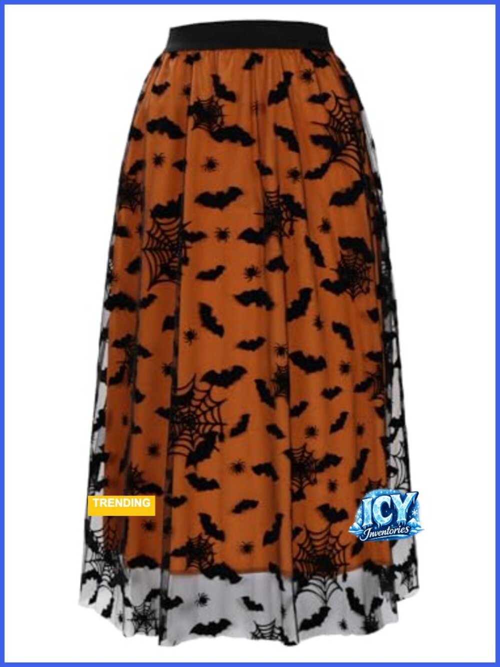 Women's Halloween Tulle Skirt Pumpkin Witch Midi Costume